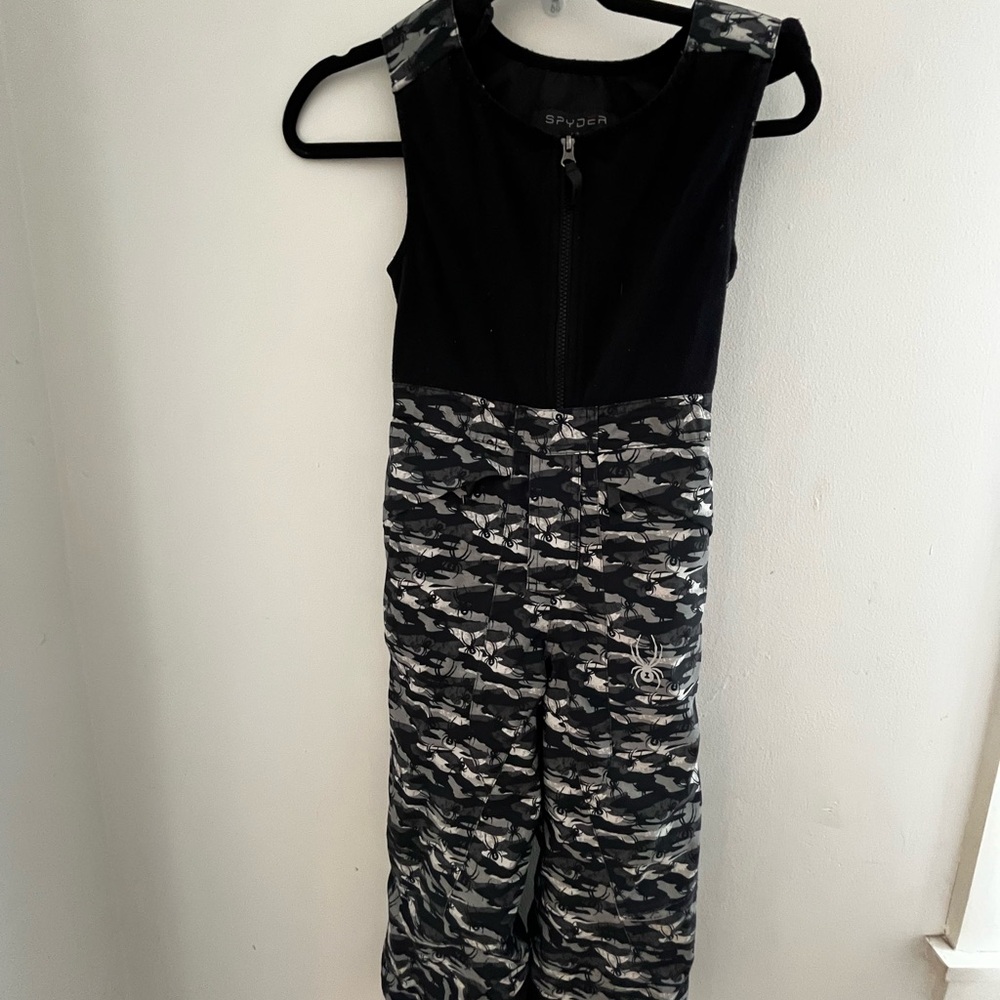 Spyder Kids Black and Gray snow Jumpsuit
